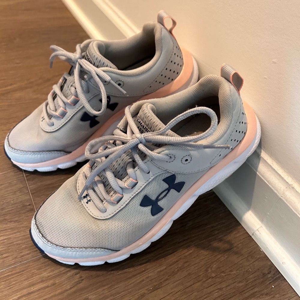 Under Armour Gray and Pink Sneakers with Breathable Mesh